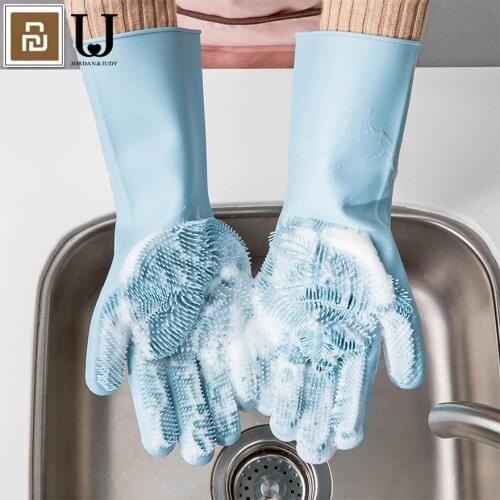 Xiaomi Mijia Magic Silicone Cleaning Gloves Insulation non-slip Smart Easy Foam Double-sided Wear Gloves for Smart Home Kitchen