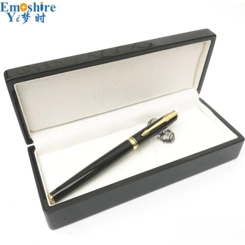 Gold Black Man Gift Pen Set for Father Brother Friends Birthday Roller Ball Pen Wooden Box Ballpoint Pens New Arrivals P632