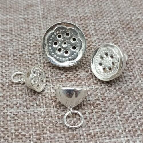 925 Sterling Silver Lotus Pod Charms Pendants for Yoga Meditation Bracelet Necklace