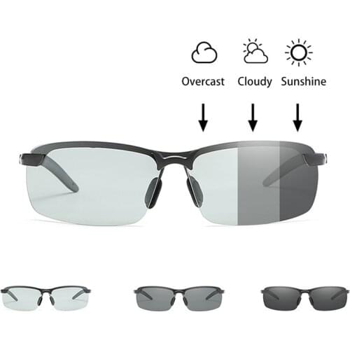 Fashion Sports Polarized Sunglasses Men Luxury Brand Designer Outdoor Driving Photochromic Sun glasses men Anti-glare Goggles