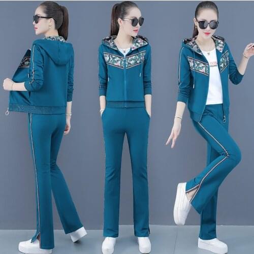3pcs Women Tracksuit Hoodie Spring Autumn Running Jogging Outfit Casual Fitness Set Sport Suit Sweatshirt+jacket+pant Sportswear