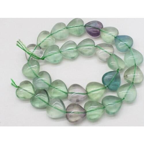 Loose beads green fluorite heart 16mm 15" for DIY jewelry making FPPJ wholesale beads nature gem stone