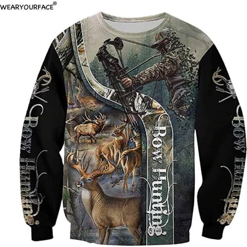 Bow Hunting 3D All Over Print Crewneck Hoodies Sweatshirts Zipper Shorts Outdoor Vocation Sport Streetwear Unisex Clothing