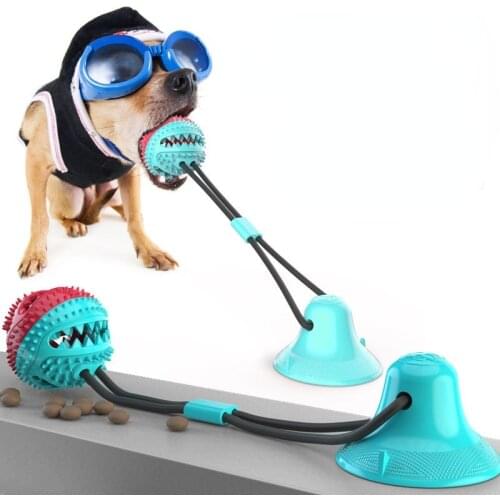 Dog toy food fun sucker drawstring clean teeth molars Puzzle vent rubber Interactive ball dog walking artifact dogs accessories