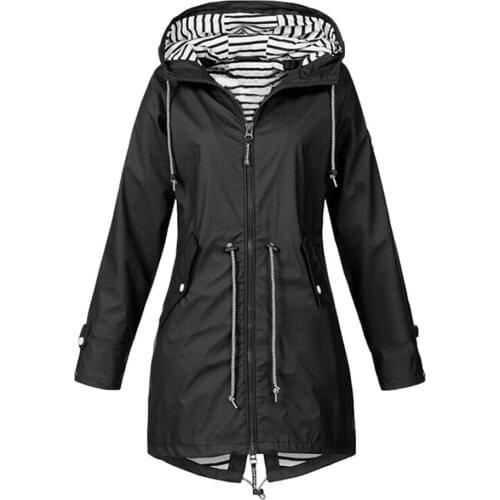 Rainbow For Womens Rain Coat Outdoor Protection Windproof Hooded Rain Jacket Large Pocket Waterproof Breathable Hiking Camping