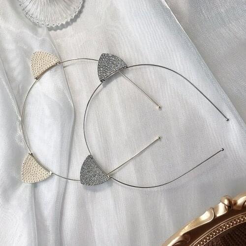 New Fashion Cute Color Full Diamond Cat Ear Women Headband Party Accessories Luxury Jewelry Same Brand