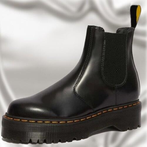 Chelsea women leather platform martens boots cowhide stitching short boots set foot fashion womens designer boots Korean shoes