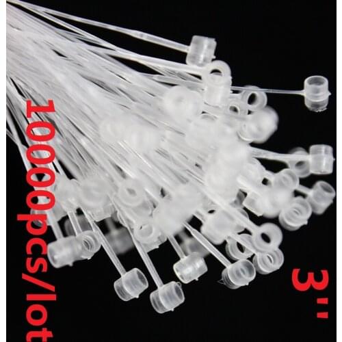 10000pcs/lot 3'' transparent garment price tag barbs plastic security loop nsap lock hang tag fastener tie