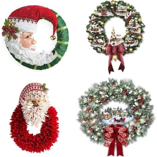 3D Christmas Decor Sticker Santa Claus Garland Wall Poster Creative Window Decoration Paste Stickers For Home Decor Door Sticker
