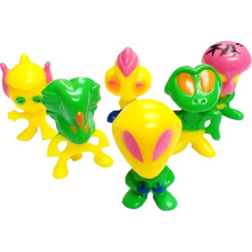 6 pcs Alien Figure 3.8cm Kids Cake Decoration Pinata Birthday Party Favour Kids Cartoon Gifts Toys Gift Vending Novelty