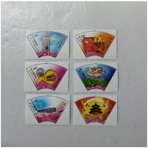 6PCS 60th anniversary stamps Hong Kong Stamps 2009， China Post Stamps Postage Collection