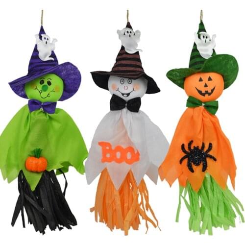 60 Pcs Halloween Ghost Hanging Decoration Pumpkin Ghost Windsock Pendant Indoor Outdoor Specter Party Ornament Wholesale X2