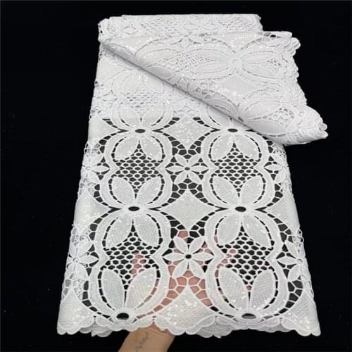 African Mesh Lace Fabric With Sequins Lace Embroidery French Tulle Lace Fabric For Wedding Party