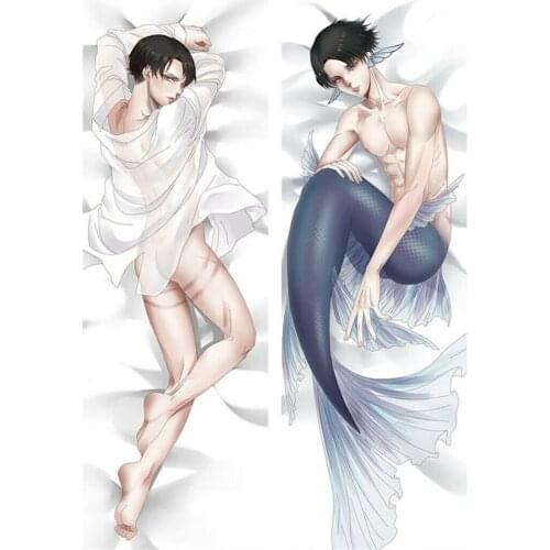 BL Male Japanese New Anime Characters Attack On Titan Throw Otaku Dakimakura Gifts Bedding Hugging Body Pillow Case 150x50 CM