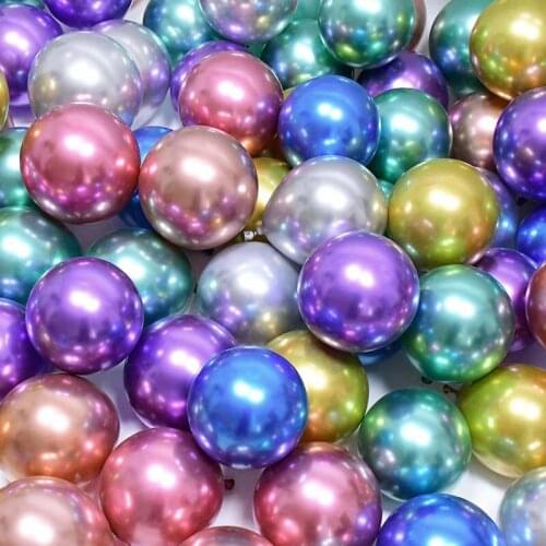 50pcs 5 Inch Metallic Colors Helium Air Balls Globos Glossy Metal Pearl Latex Balloons Wedding Birthday Party Decor Baby Shower