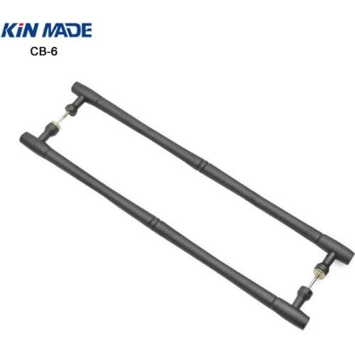 KIN MADE 20" rustic black back to back handle barn wood door handle pull solid handle bar