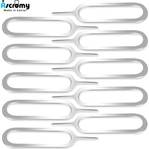 10PCS Sim Card Remover Tray Open Sim Card Eject Tool Sim Pin Key For iPhone XS Max XR X 8 Plus Xiaomi mi 9 Samsung S10 Plus S10