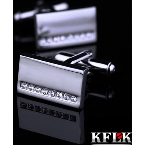 KFLK 2020 Luxury shirt cufflink for mens gift Brand cuff button Crystal cuff link High Quality cheap abotoadura Jewelry