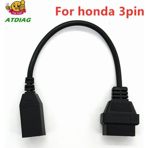 Hot sell OBD 2 Cable For Honda 3pin OBD1 Adapter OBD2 OBDII for Honda 3 pin to 16 pin Connector free ship