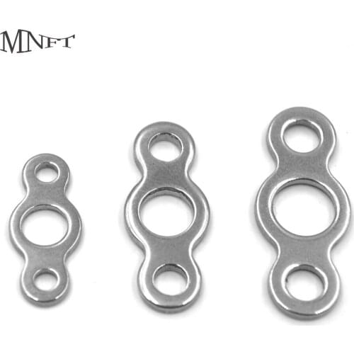 MNFT 30Pcs Jigging Rings Sea Fishing Stainless Steel Seamless Connector Three Holes Ring Assist Hook Accessaries
