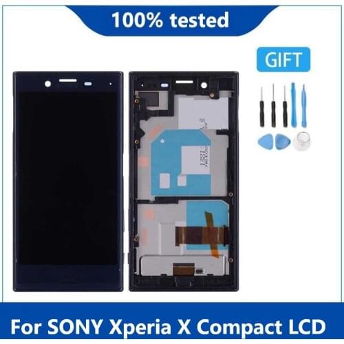 Original 4.6" For Sony Xperia X Compact F5321 LCD Display Touch Screen Digitizer Assembly Replacment For Sony X Mini LCD Frame