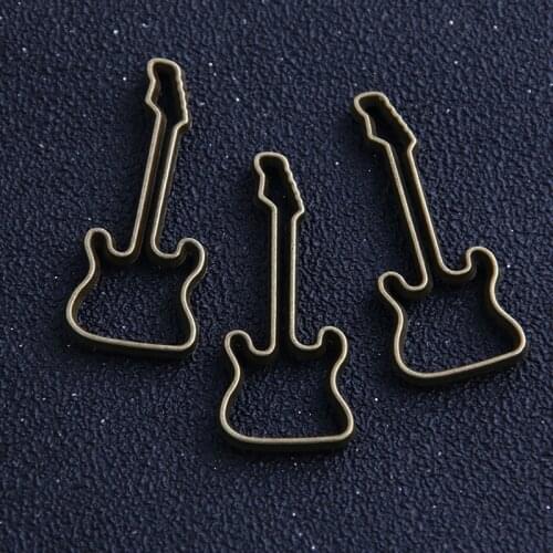 6pcs 17*41mm Antique Bronze Color Alloy Guitar Charms Jewelry Charms Trendy Pendants Fit Diy Jewelry Making