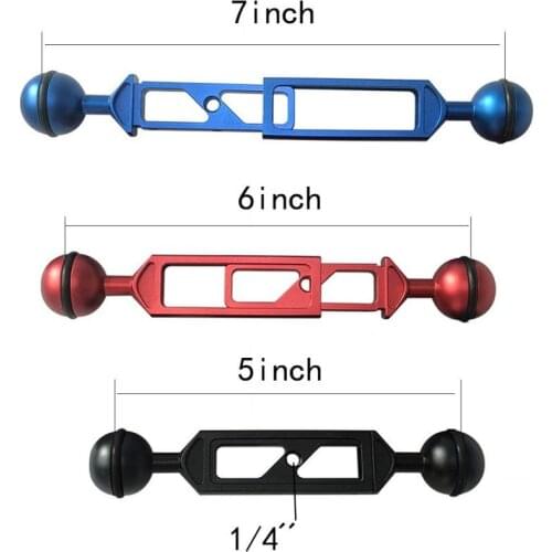 Diving Arm Extension 1" Ball Head Light Kit 5/6/7/8/9/10/11/12inch Adjustable w/ 1/4" Screw Hole Underwater Photography Bracket
