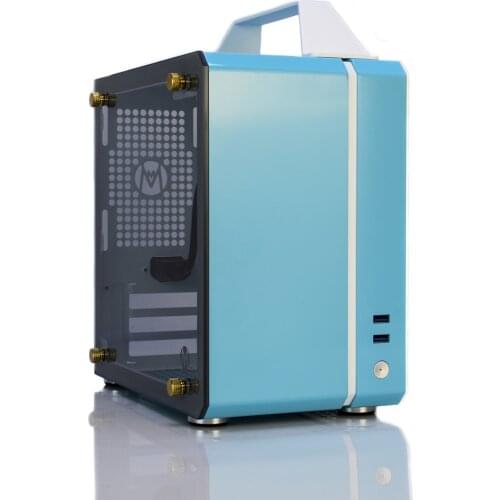 Portable Mini Itx Desktop Case Steel Aluminum Hybrid Desktop Computer With Air Cooling And Heat Dissipation Easy Move
