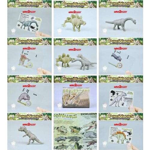 Pvc figure model toy ONE2PLAY Genuine Jurassic Dinosaur Set Model Card Archaeology Fossil Childrens Toys Birthday Gift