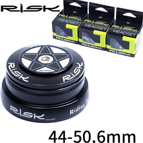 RISK 44-50.6mm Bicycle Headset Aluminum Headset Double Bearings Waterproof for 28.6 Straight Fork 1.25/1.5 Taper Pipe Fork