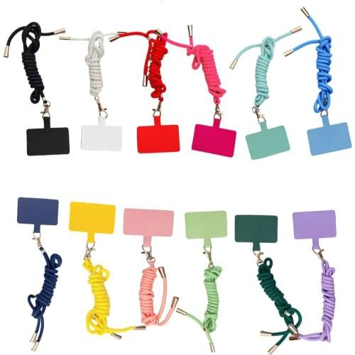 Detachable Adjustable Phone Lanyard For Mobile Phone Women Universal Nylon Patch Crossbody Neck Clip Snap Hanging Strap Rope