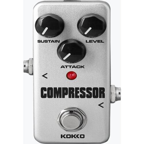 Silver Mini Effect Pedal Compressor with True Bypass for Electric Guitar