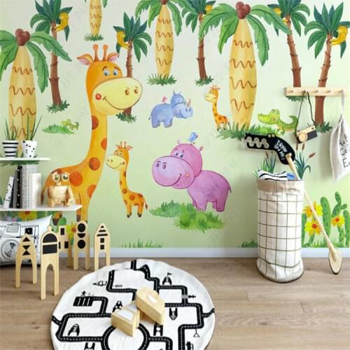 Nordic Tropical Forest Animal Childrens Room Background Mural Living Room Bedroom Decor Wallpaper 3D Wall Papers Home Decor