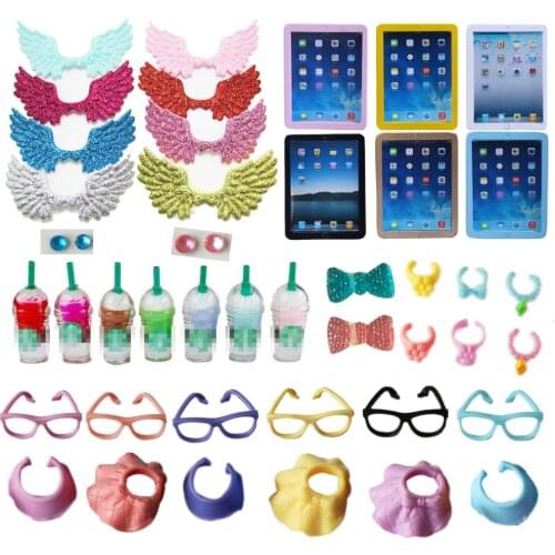 Cartoon Animals Accessories Collar Food Bow Random 30PCS Accessories For Cartoon Animals Cat Collie Dog Gift Rare