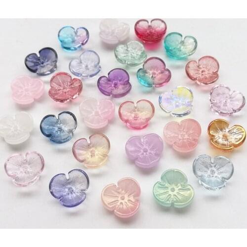 Mix colors 20 Pieces/lot 13mm Czech Clover With Hole Multi Gradient Color Glass Beads For Jewelry Making Accessories Findings