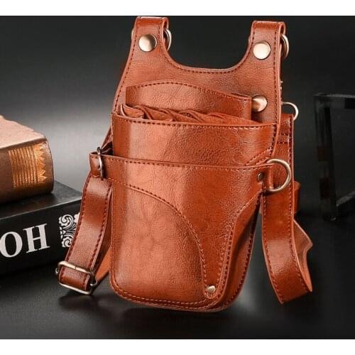Portable PU Barber Scissors Bag Comb Clip Brush Storage Pockets Hairdresser Organizer for Hairdressers Salon Hair Stylist Barber