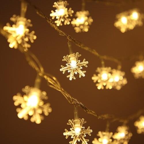 Snowflake LED Light Christmas Tree Decoration Light String 3M 20 Leds Ornament Xmas Gift Decor Party Decor Holiday Wedding Decor