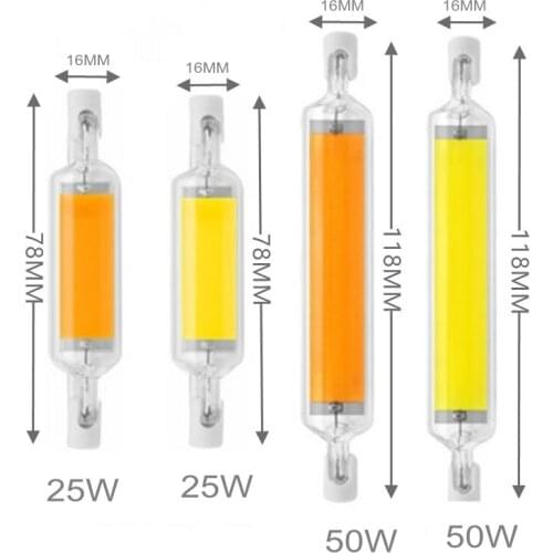 LED R7S Glass Tube COB Bulb 78MM 118MM Replace Halogen Light 50W 20W 30W 40W 230V 220V Lampadas