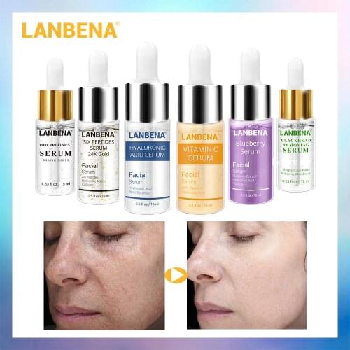 LANBENA Hyaluronic Acid Serum Blackhead Removing Moisturizing Acne Treatment Skin Care Anti-Aging Wrinkles Repair Whitening 15ml