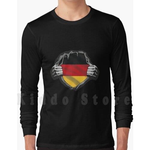 Great Germany Hoodie Long Sleeve Germany German Europe Flag Oktoberfest Berlin Black Eu Euro Red Bavaria