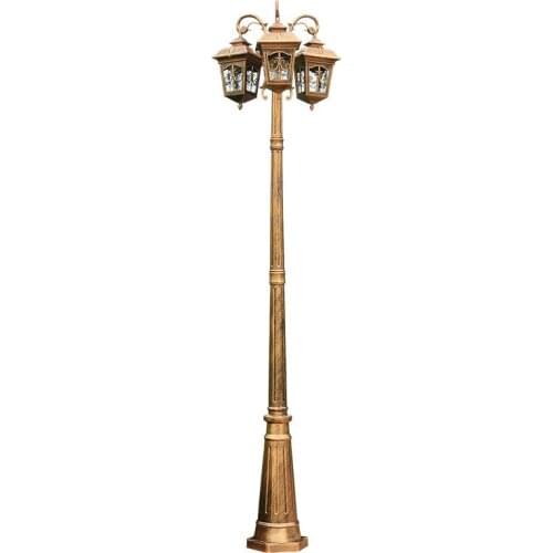 2m Outdoor Waterproof Garden Lamp Square villa courtyard high pole Street Lights European 2/3 heads LED landscape Road lamp