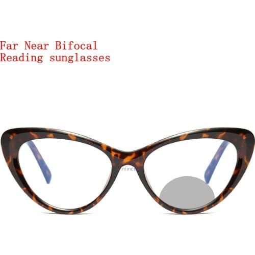 Outdoor Photochromic Bifocal Reading Glasses Multifocal Near Far Plastic Presbyopic Glasses for Womens Driving Sunglasses NX