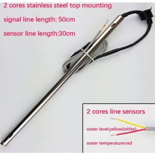 Solar energy water heater temperature water level sensor 30cm 2 cores stainless steel top mounting tank tube probe CQG-20