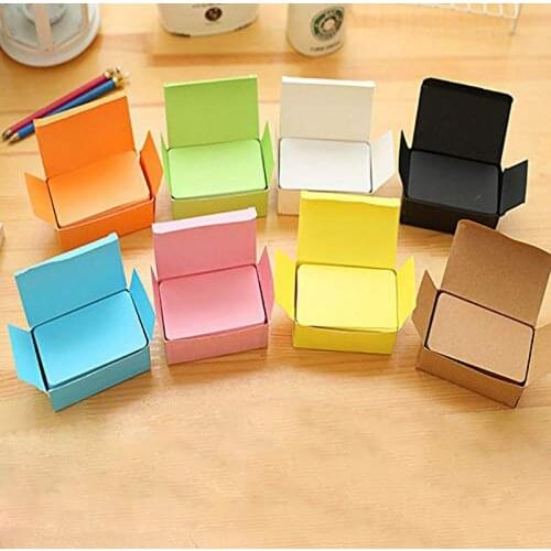 XRHYY 100 sheets Message Cards Thicker Kraft DIY Graffiti Paper Card Leaf Blank Word Announcement Small Card Notepad Word Card