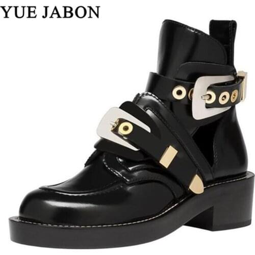 Chunky Boots Womens Shoes Heels Ankle Boots for Women Shoes Double Buckle Strap Booties Woman 2021 Black Heels Woman Booties