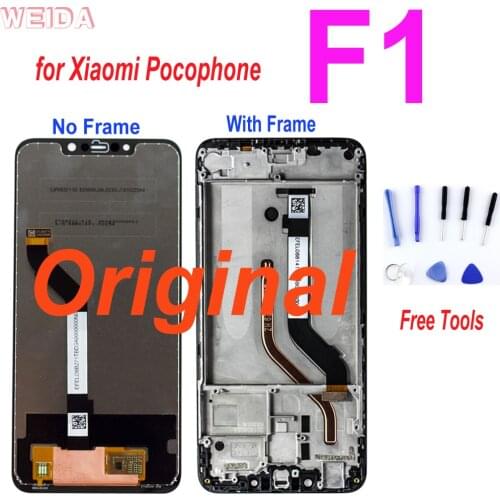 6.18" Original LCD For Xiaomi Pocophone F1 LCD Display Touch Screen Digitizer Assembly with Frame For Xiaomi POCO F1 LCD Display