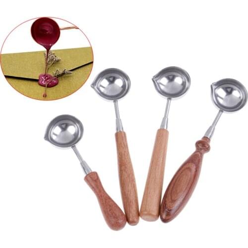1PCS Wooden Handle Spoon Special Wax Sealing Melting Spoon For Scrapbooking Wax Spoon Retro Wax Seal Stamp Accessories