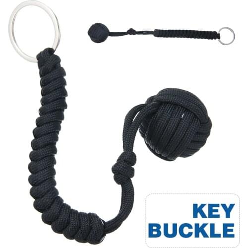 1PC Monkey Fist Keychain Defense Lanyard Chains Rope Keyring Outdoor Survival Braided Defensive Ball Security Protection