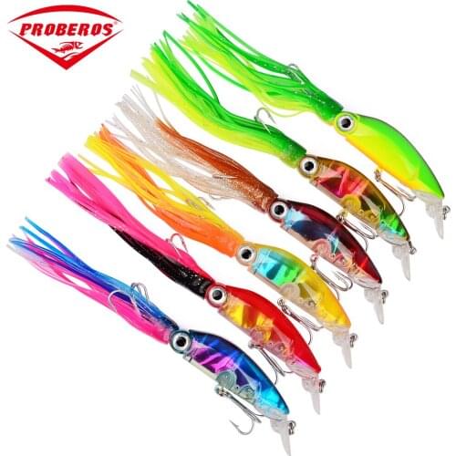1Pcs 6 Color Crank swings Swimming Octopus Squid 10cm 18g Artificial hard bait fishing lure