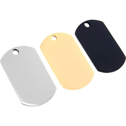 10pcs Stainless Steel Mens Necklace Pendant silver/gold/black color Dog Tags Army Nameplate Mens wholesale Pendant